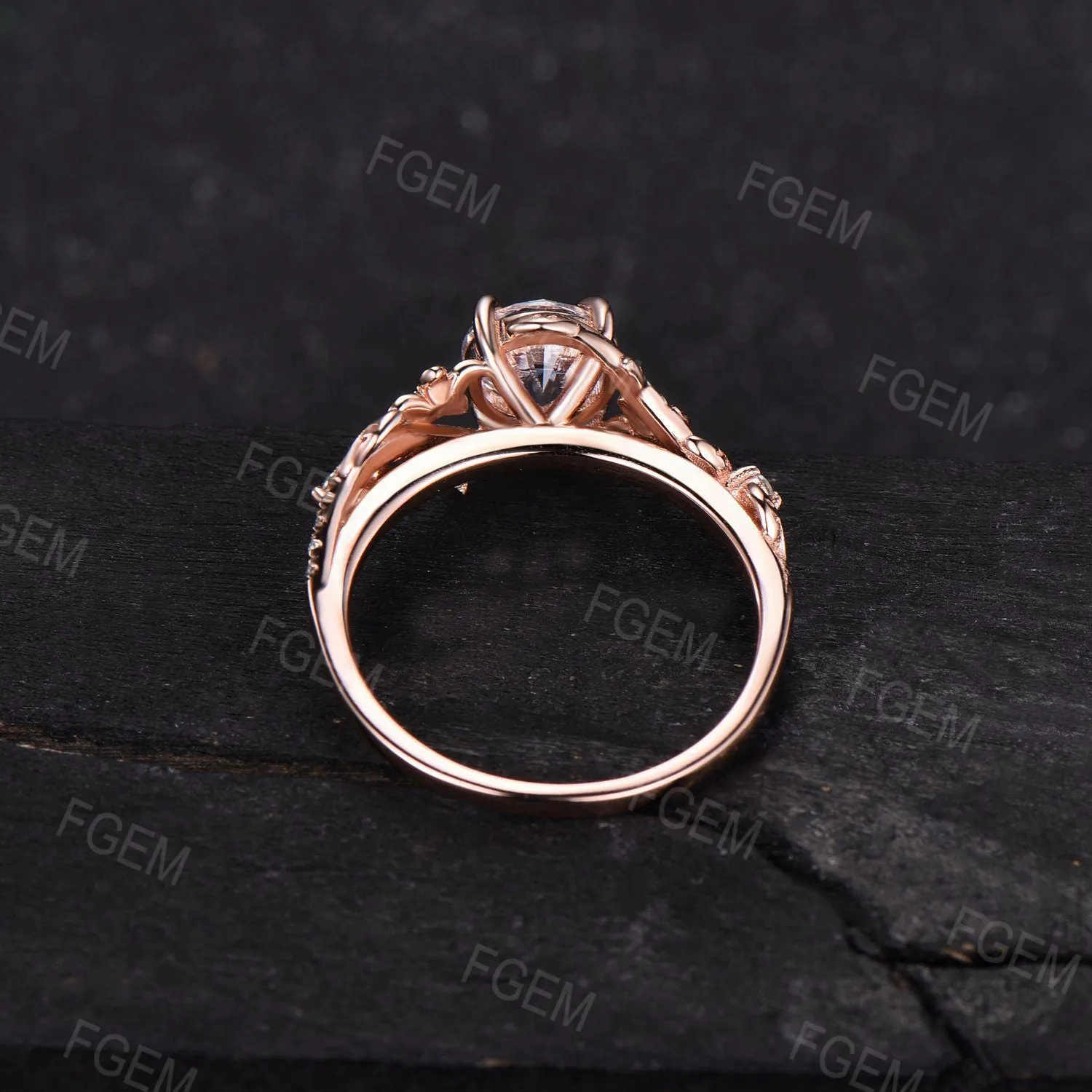 Nature Inspired Green Sapphire Ring Vintage Kite Sapphire Engagement Ring Flower Leaf Vine Moissanite Ring Dainty Wedding Ring Proposal Gift