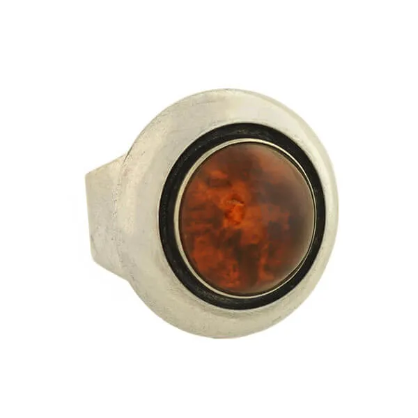 NEILS ERIK FROM Vintage Sterling Silver Amber Bracelet   Ring Set