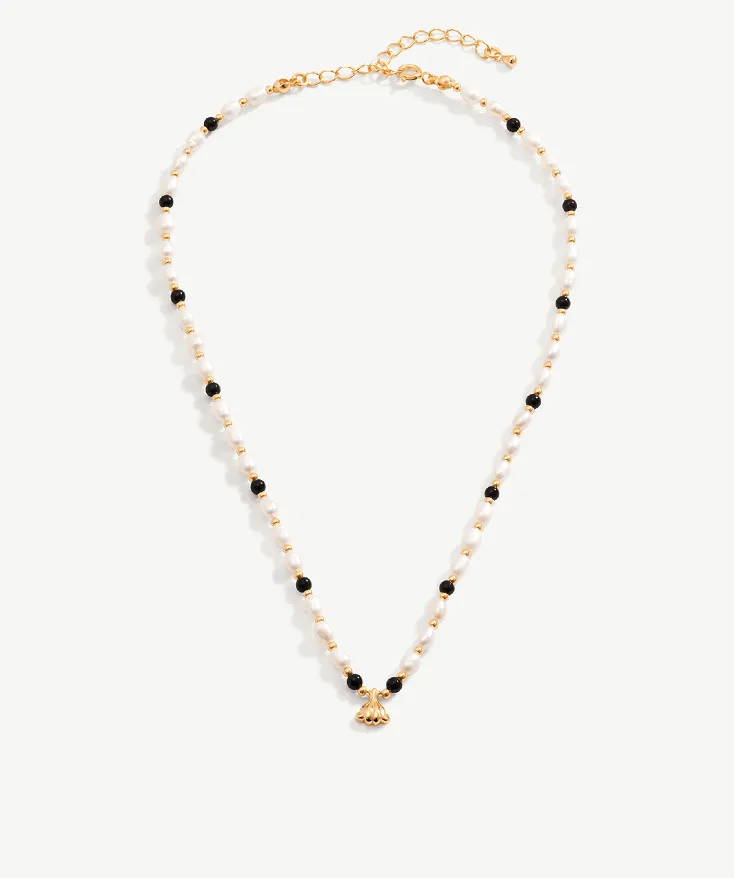 Ocean Pearl Beaded Shell Necklace