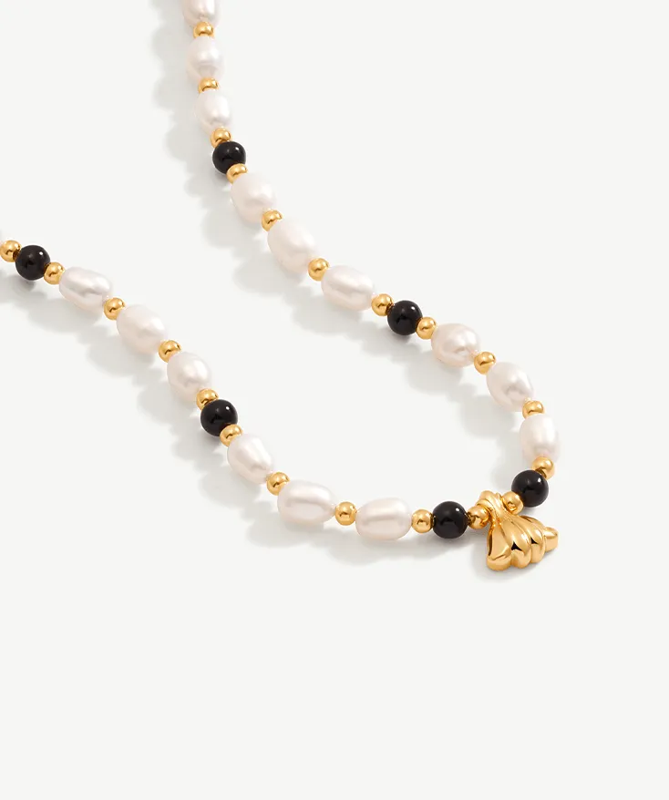 Ocean Pearl Beaded Shell Necklace
