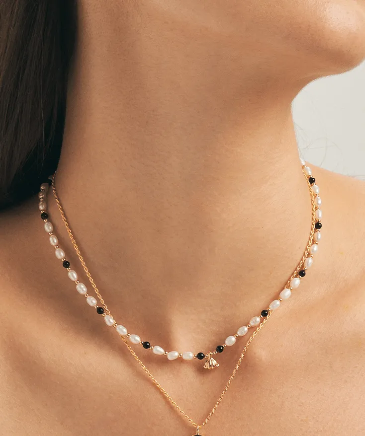 Ocean Pearl Beaded Shell Necklace