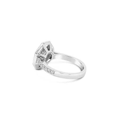 Octagon Design Diamond Engagement Ring