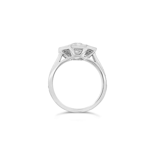 Octagon Design Diamond Engagement Ring