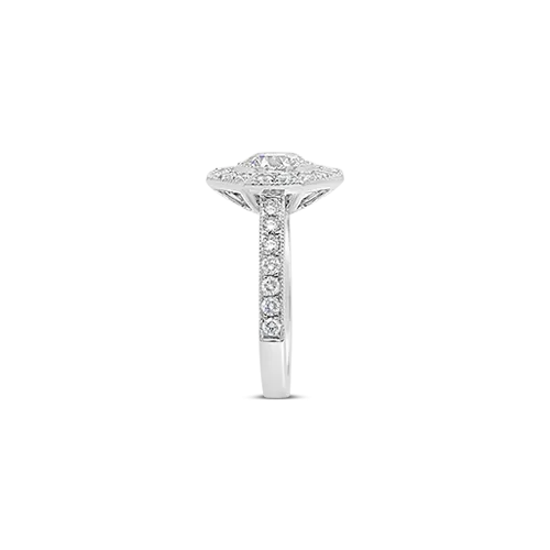 Octagon Design Diamond Engagement Ring