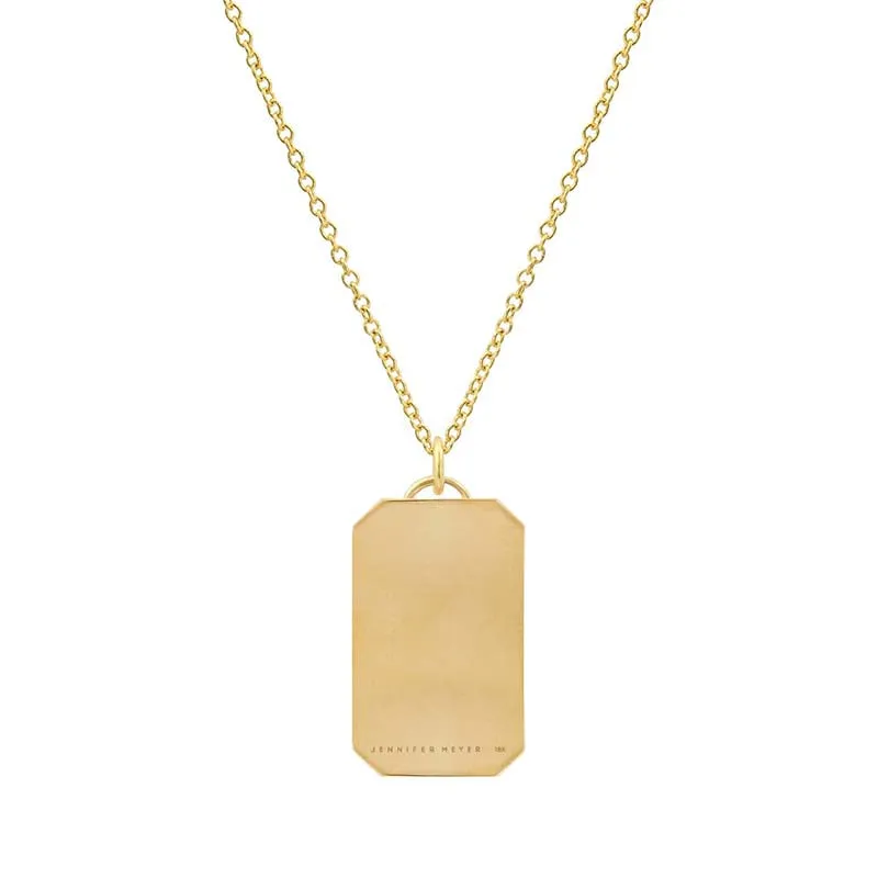 Onyx Inlay Tag Pendant Necklace