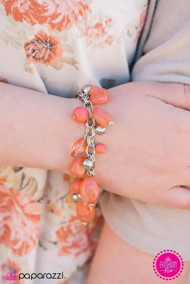 Open Door Jewelry - Coral Sea - Orange Bracelet - Paparazzi Accessories