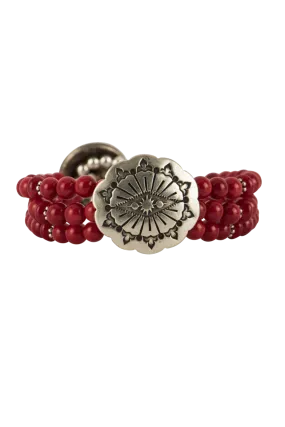 Paige Wallace Sterling Silver Concho Bracelet