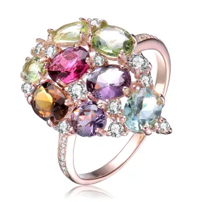 Palette Isabelle Multicolor Rose Gold CZ Ring