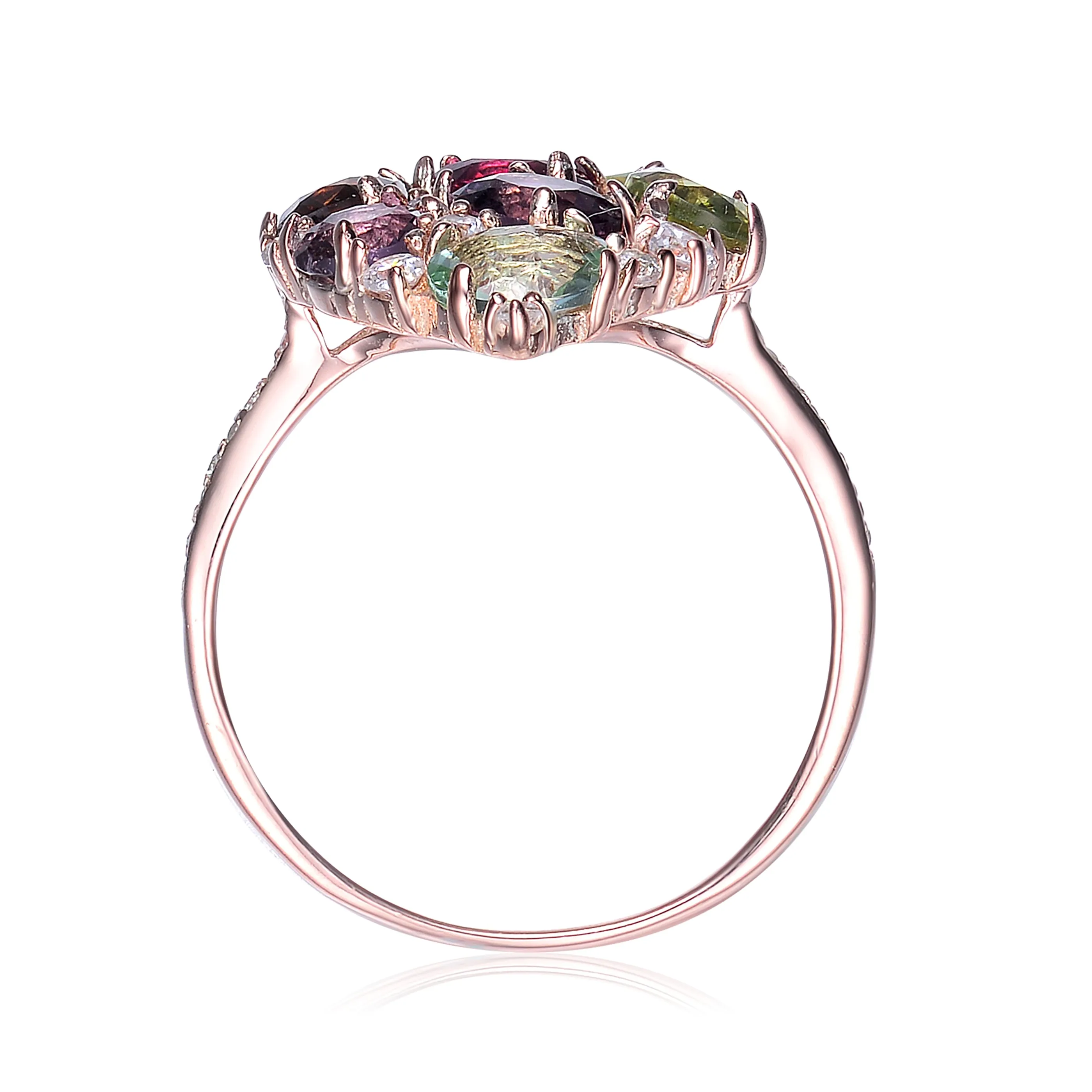 Palette Isabelle Multicolor Rose Gold CZ Ring