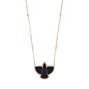 PAVE ONYX THUNDERBIRD NECKLACE