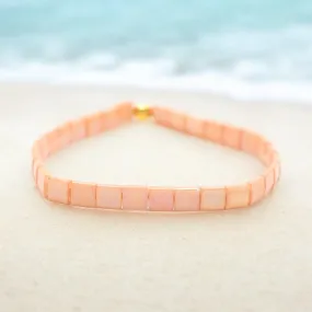 PEACHY CORAL - Tila Bead Bracelet | Single