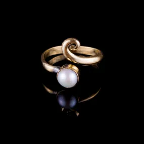 Pearl Midi Ring - Brass