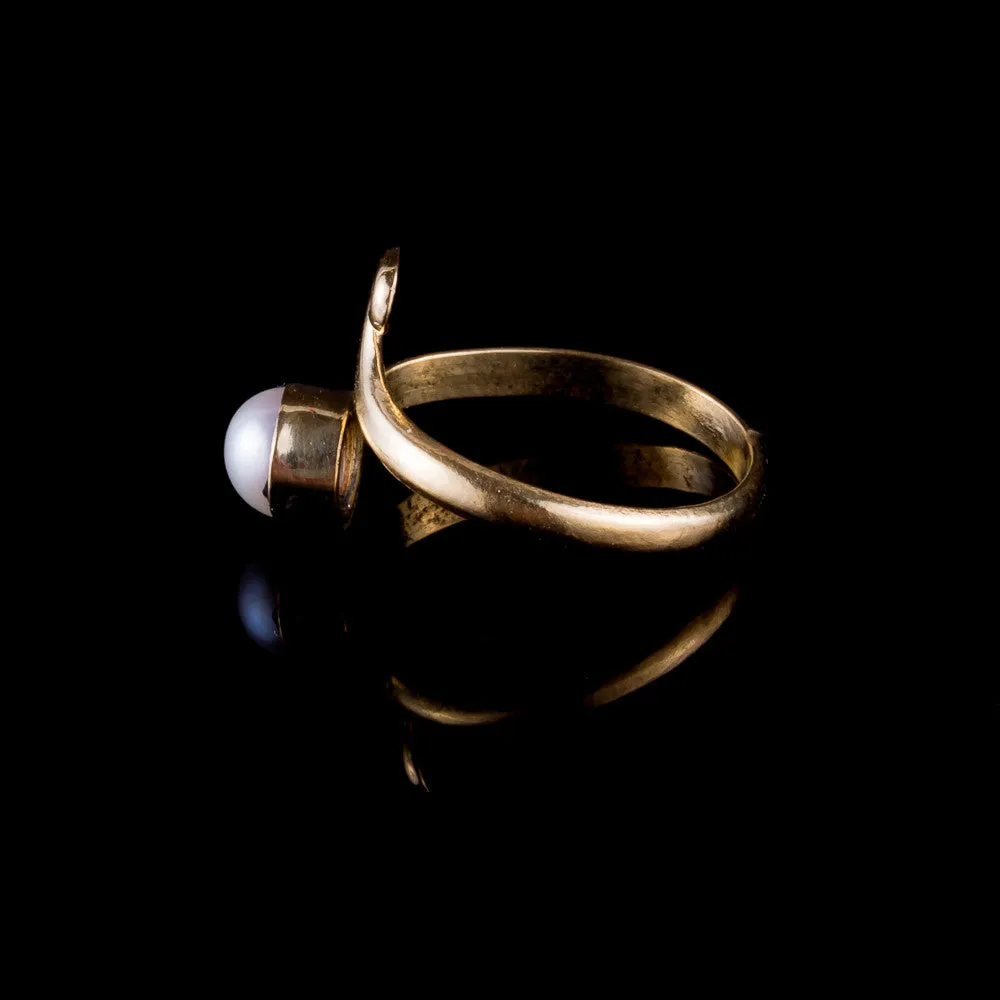 Pearl Midi Ring - Brass