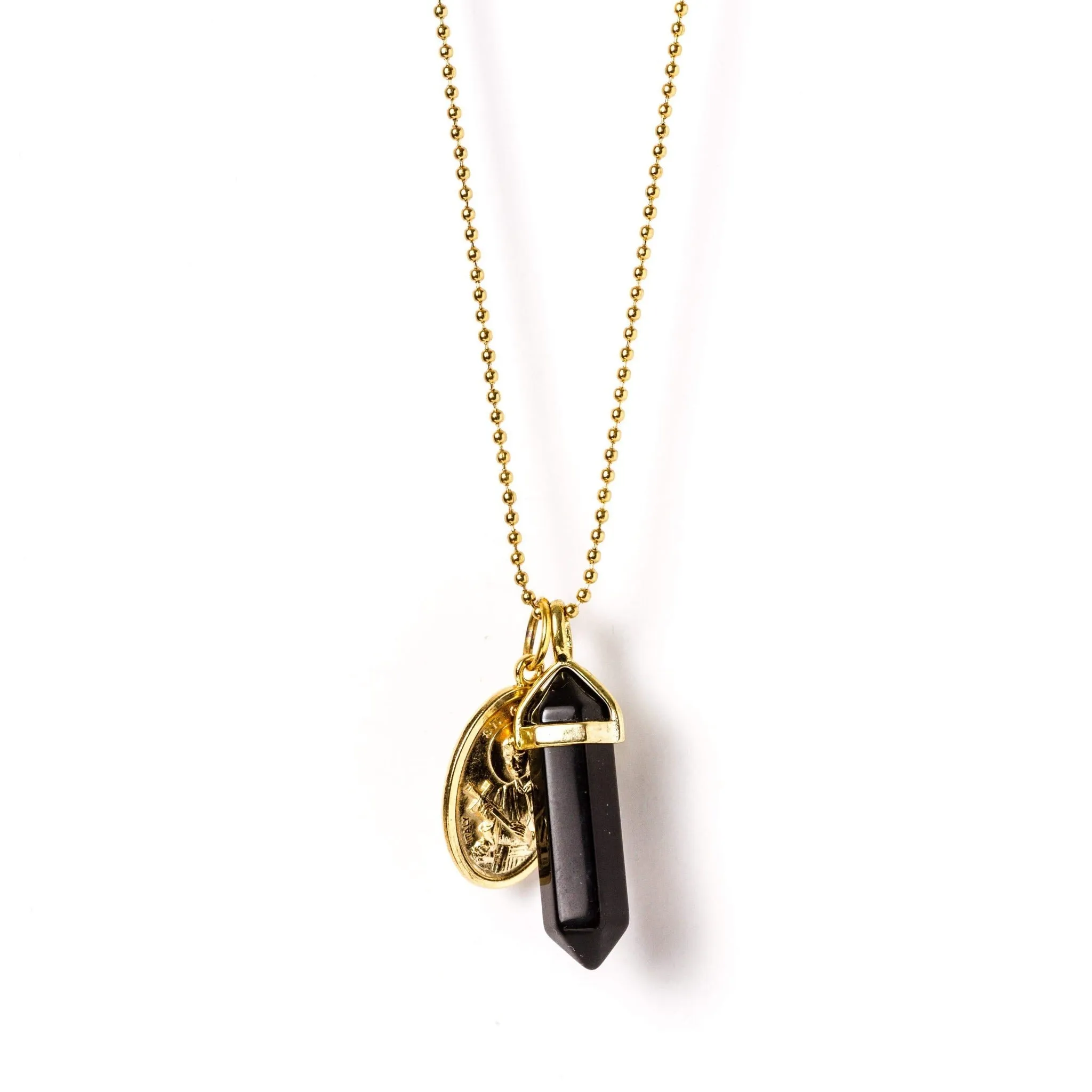 Pendant Necklace Gold | Onyx