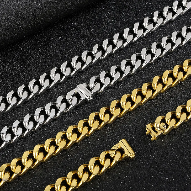 Personalized Faceted Cuban Chain Necklace for Men - Titanium Steel Trend Inspired by Internet Celebrities