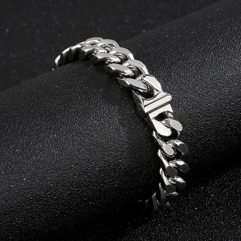 Personalized Faceted Cuban Chain Necklace for Men - Titanium Steel Trend Inspired by Internet Celebrities