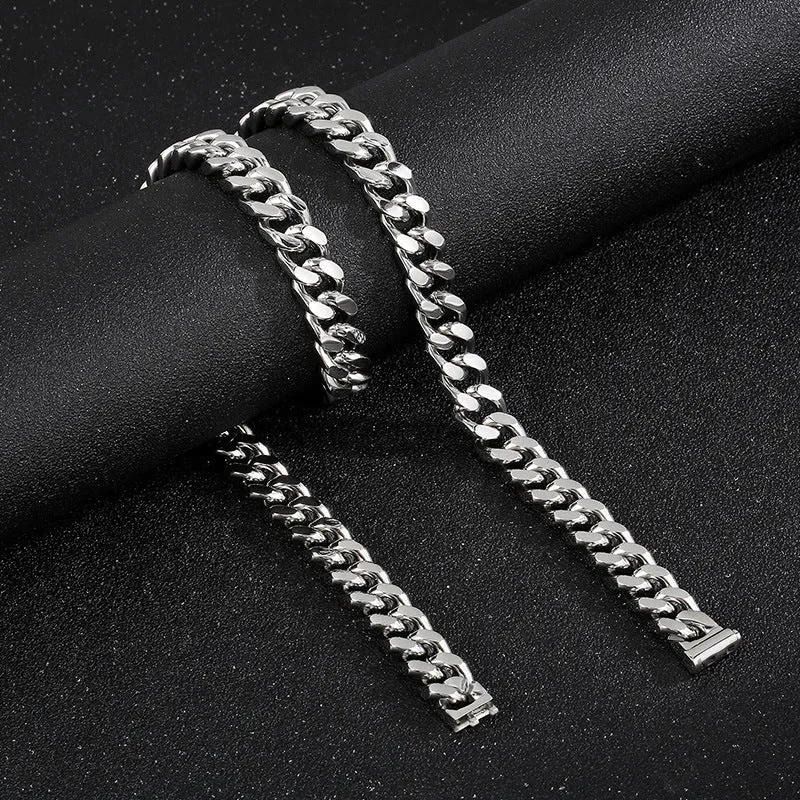 Personalized Faceted Cuban Chain Necklace for Men - Titanium Steel Trend Inspired by Internet Celebrities