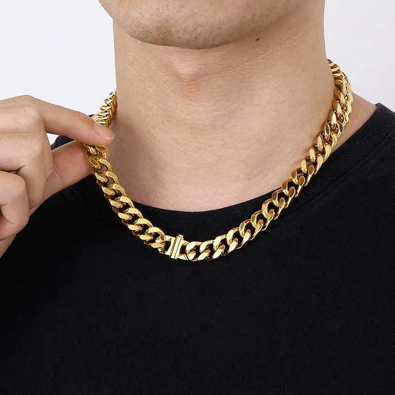 Personalized Faceted Cuban Chain Necklace for Men - Titanium Steel Trend Inspired by Internet Celebrities