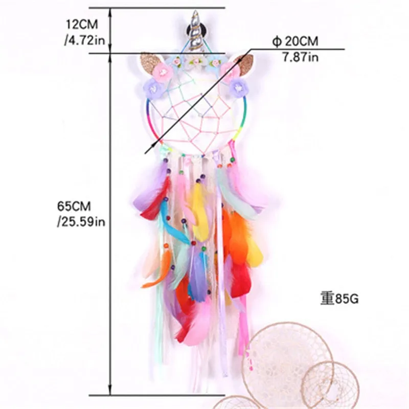 Pink Unicorn Dream Catcher Wind Chimes
