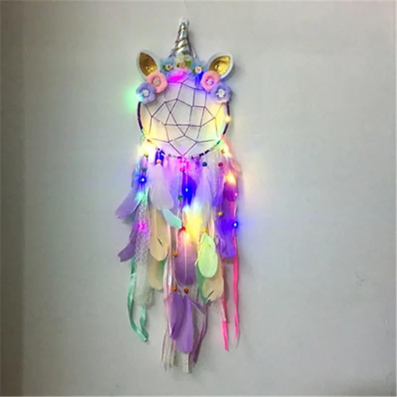 Pink Unicorn Dream Catcher Wind Chimes