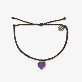 PURA VIDA HEART MOOD SILVER CHARM BRACELET