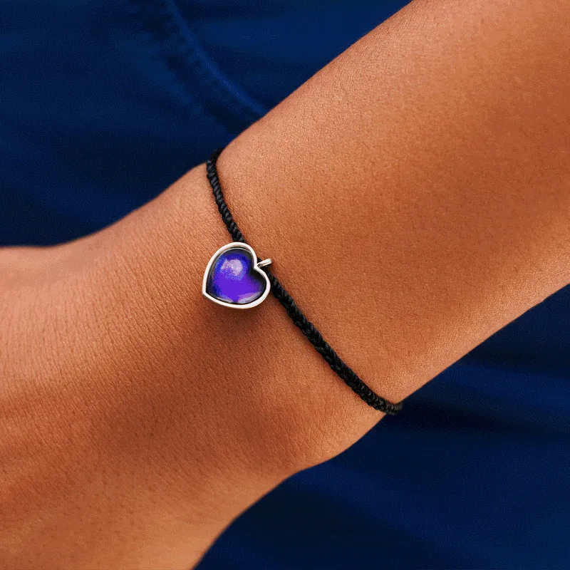 PURA VIDA HEART MOOD SILVER CHARM BRACELET