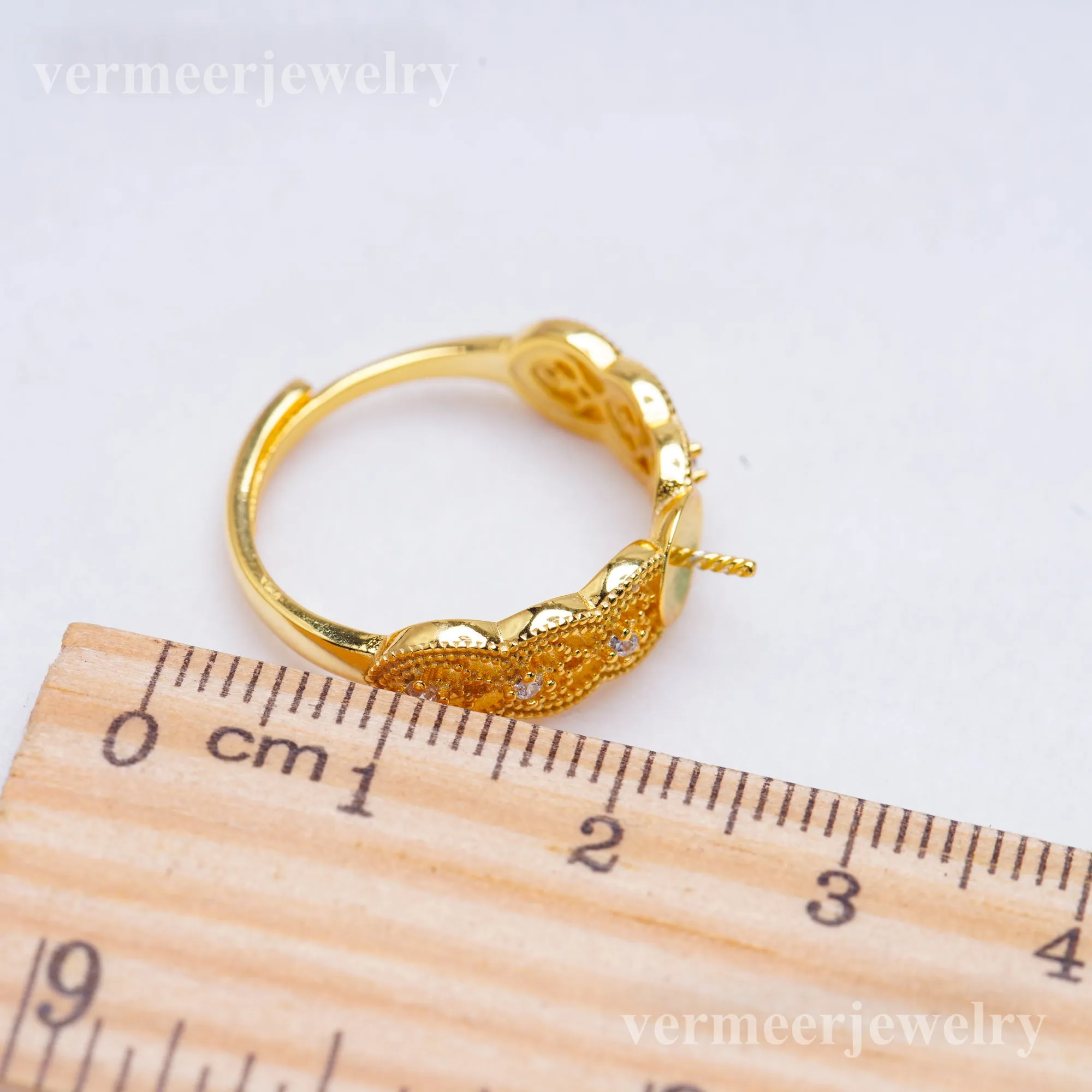 r010999 DIY 6-8mm Natural Freshwater pearl Ring accessory 925 sterling silver Adjustable size engagement jewelry ring for women