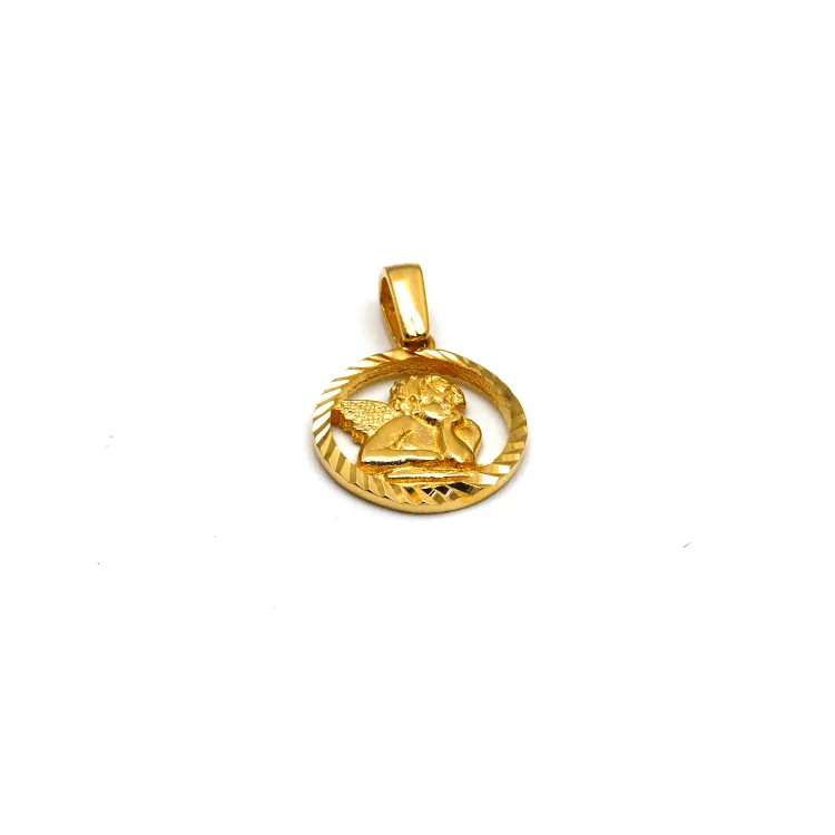 Real Gold Round Small Angel Pendant 0407 P 1804