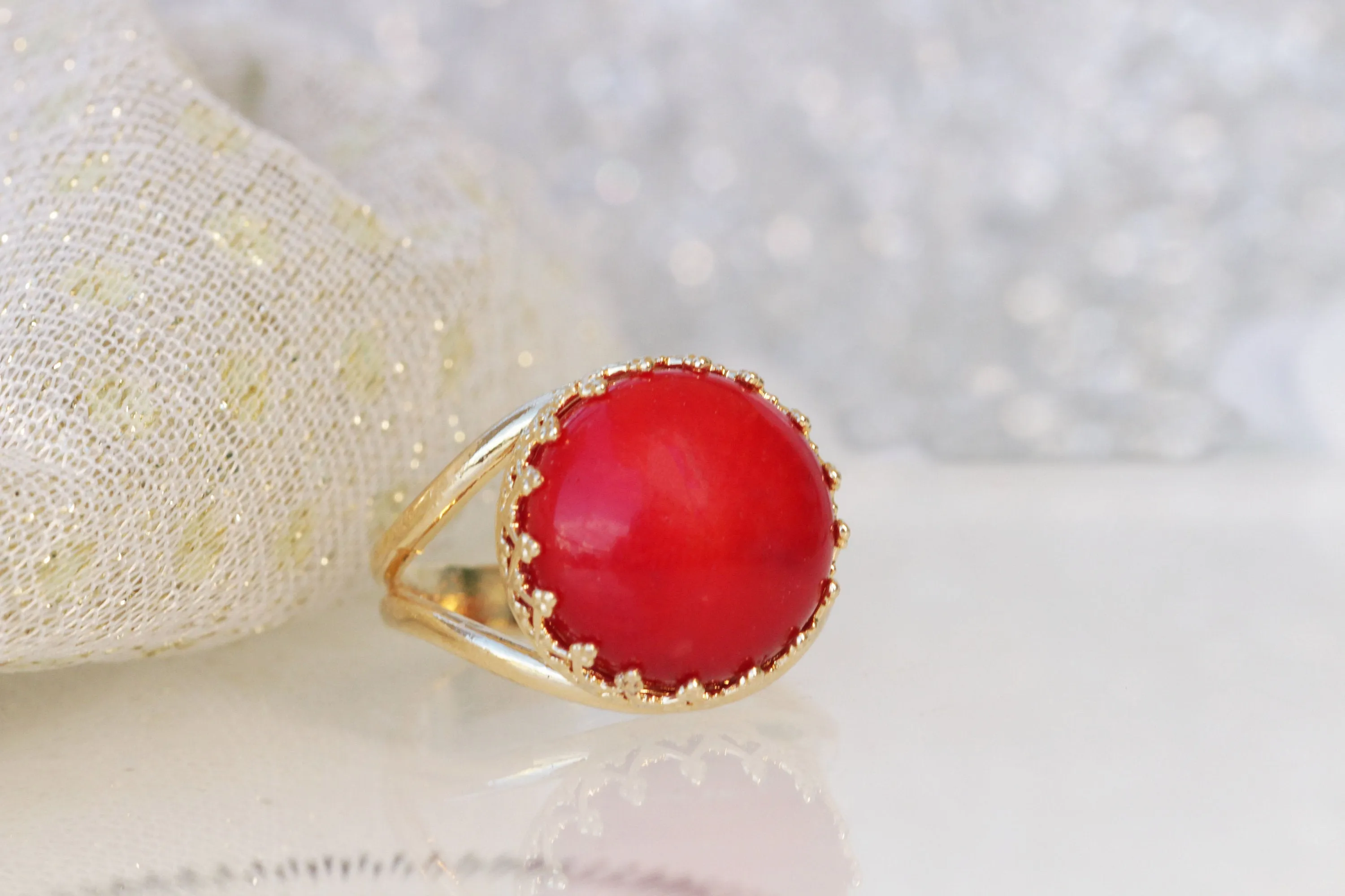 RED CORAL RING