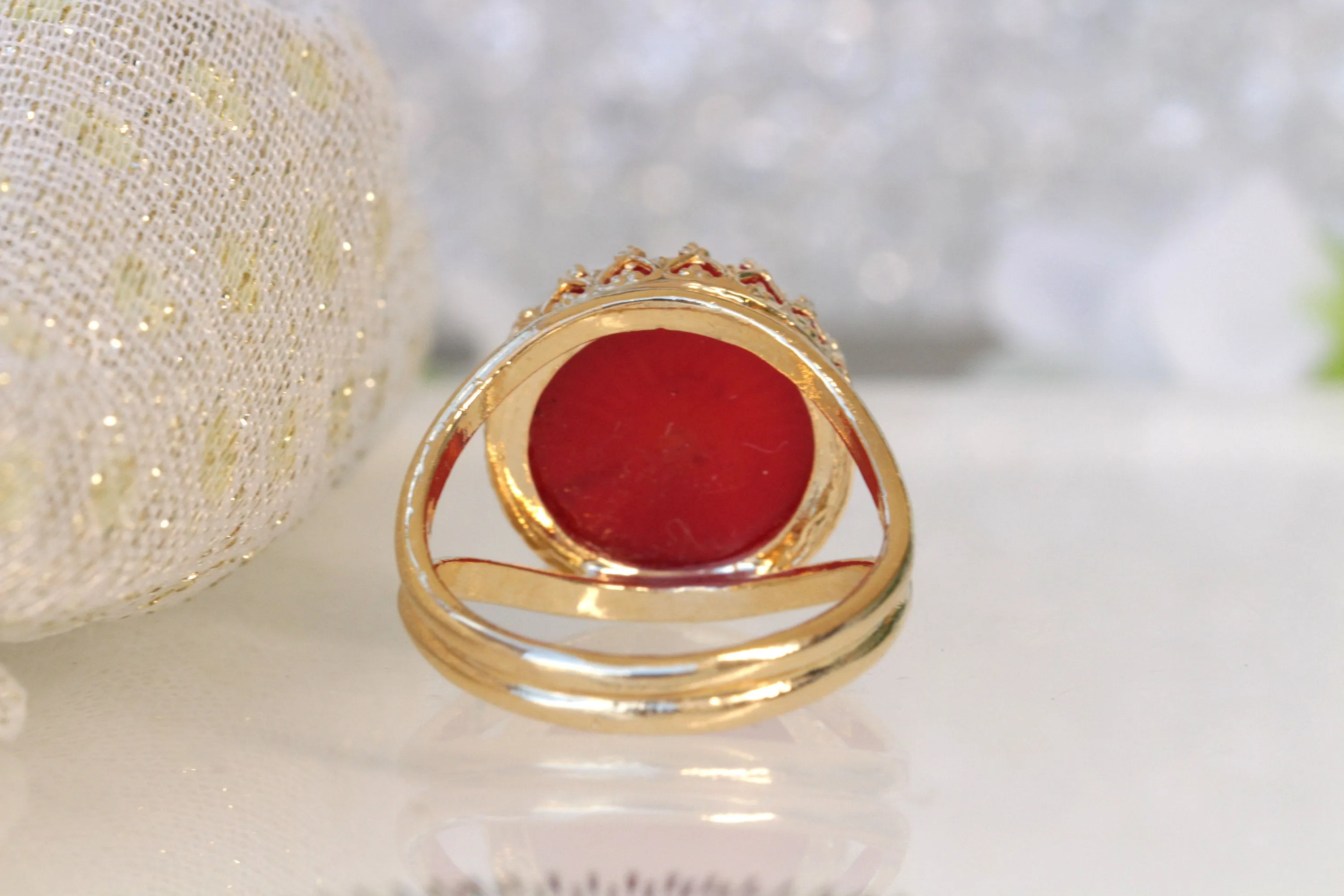 RED CORAL RING