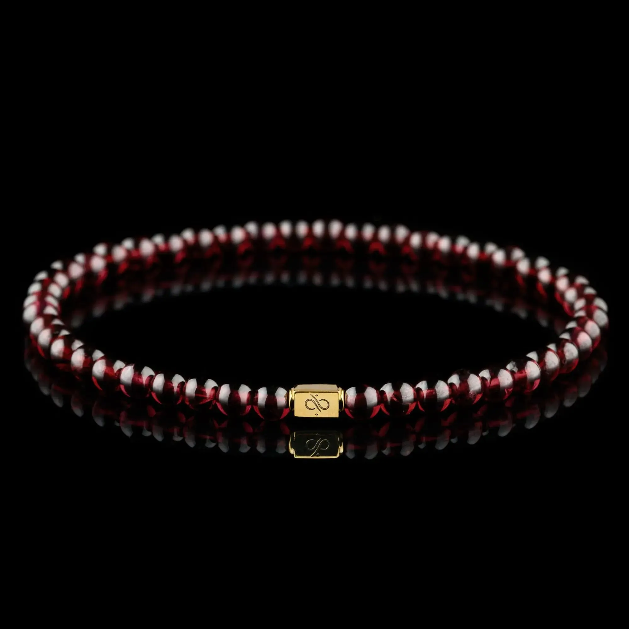Red Garnet Gold Bracelet I (4mm)