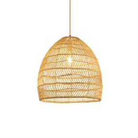 Roosinbor Weaved Rattan Dome Pendant Lamp