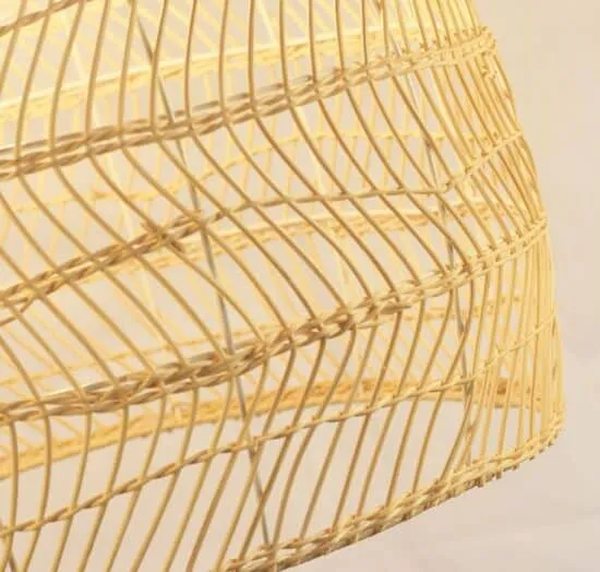 Roosinbor Weaved Rattan Dome Pendant Lamp