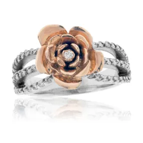 Rose Inspired Ring with Diamond Accents