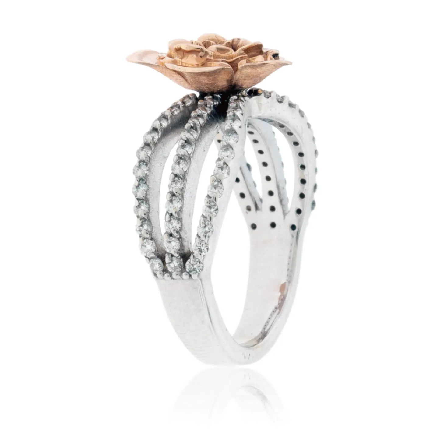 Rose Inspired Ring with Diamond Accents