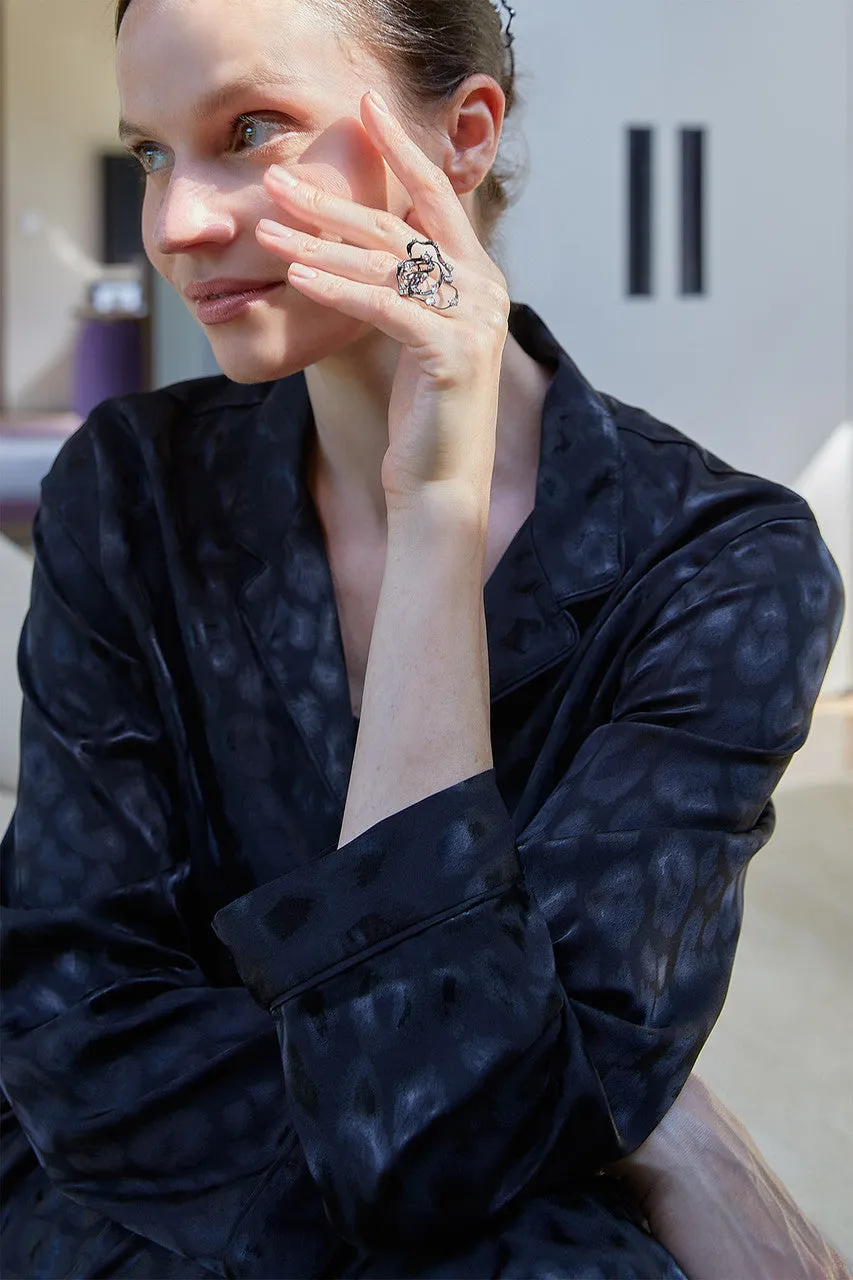 Sakura Dispersed White Topaz Cocktail Ring