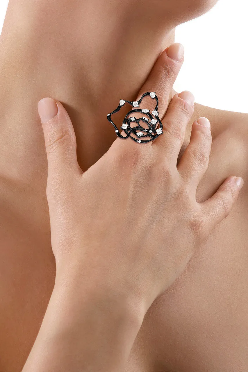 Sakura Dispersed White Topaz Cocktail Ring