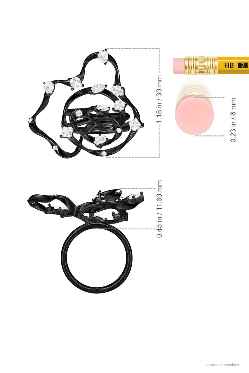 Sakura Dispersed White Topaz Cocktail Ring