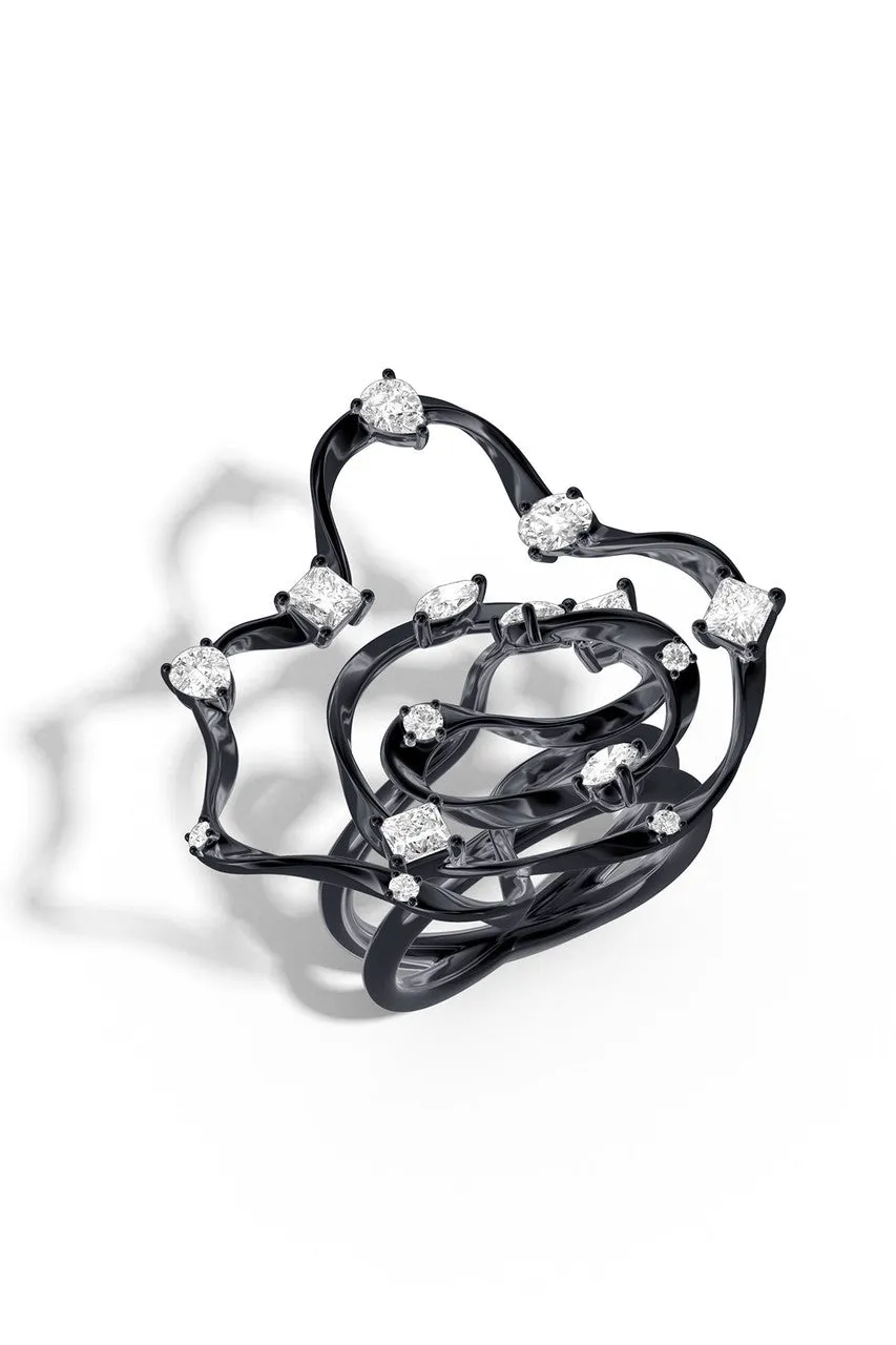 Sakura Dispersed White Topaz Cocktail Ring