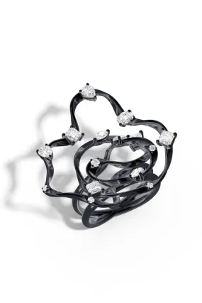 Sakura Dispersed White Topaz Cocktail Ring