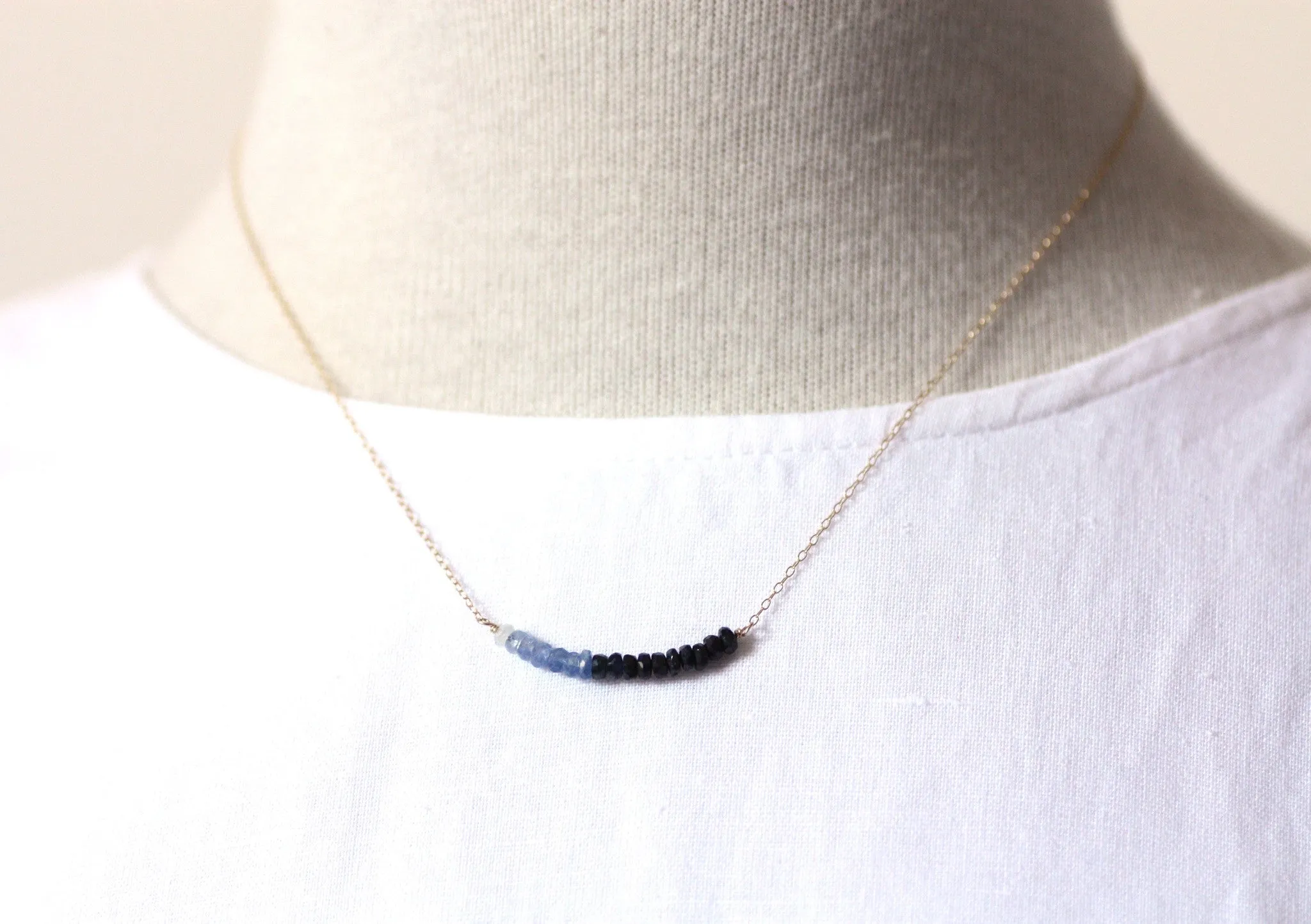 Sapphire Ombré Bar Necklace