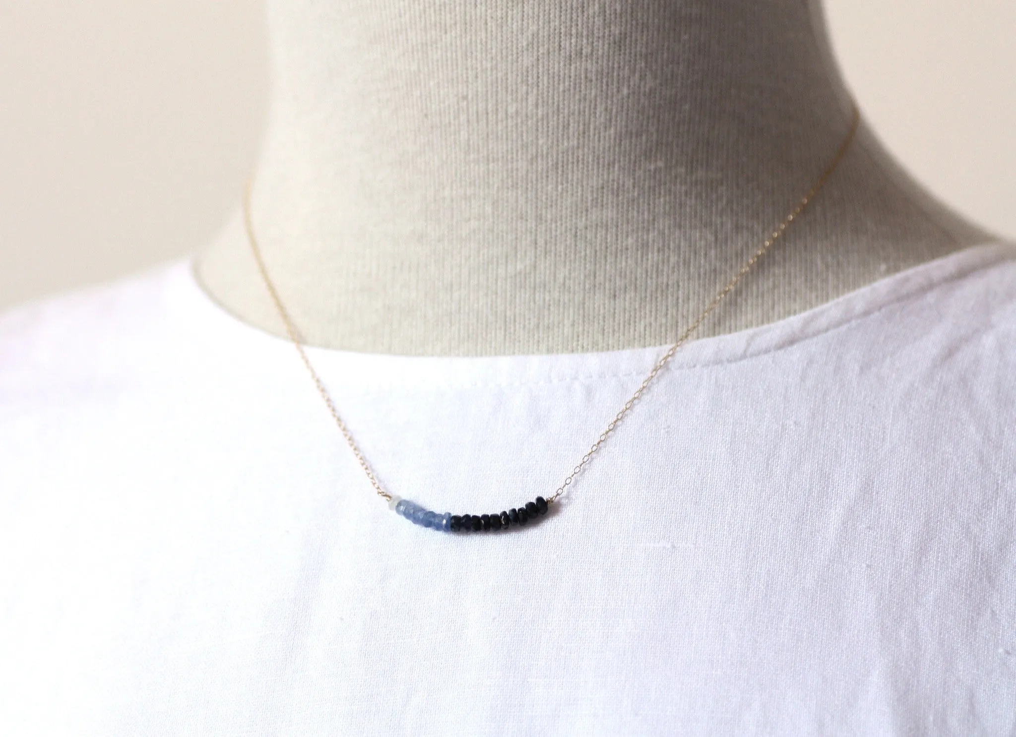 Sapphire Ombré Bar Necklace