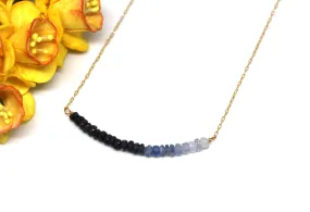 Sapphire Ombré Bar Necklace