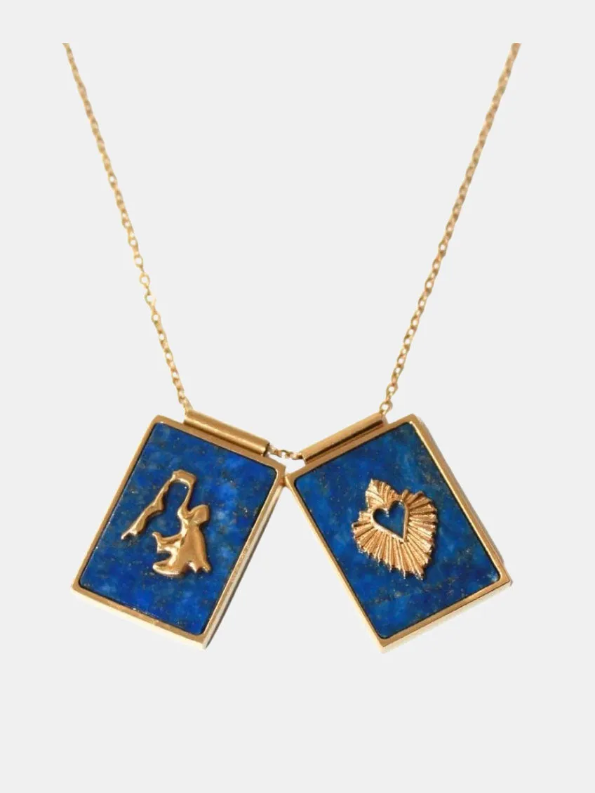 Scapular Virgin & Sacred Heart Necklace