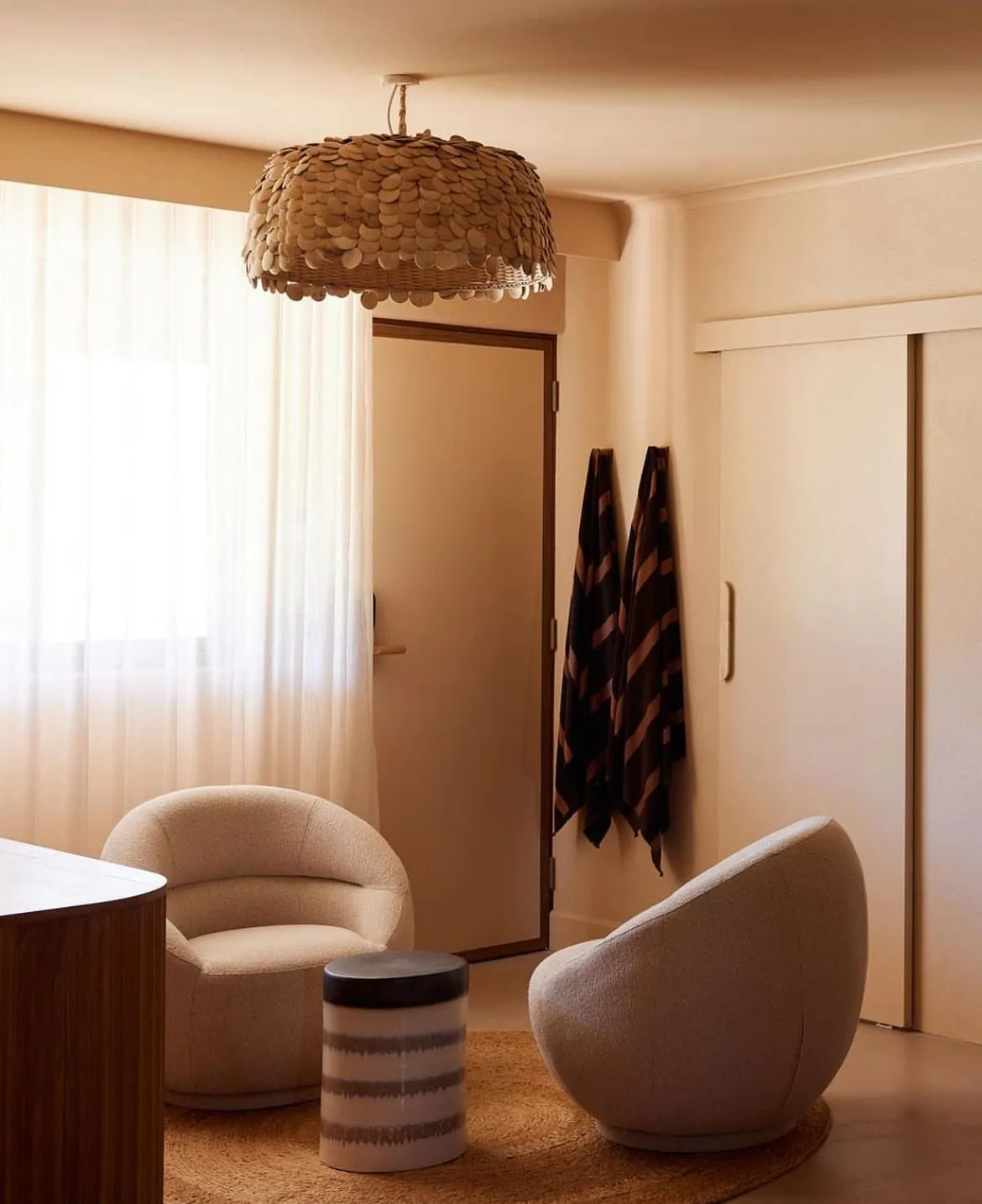 'Sera' Coconut Dome Disc Light, Small.