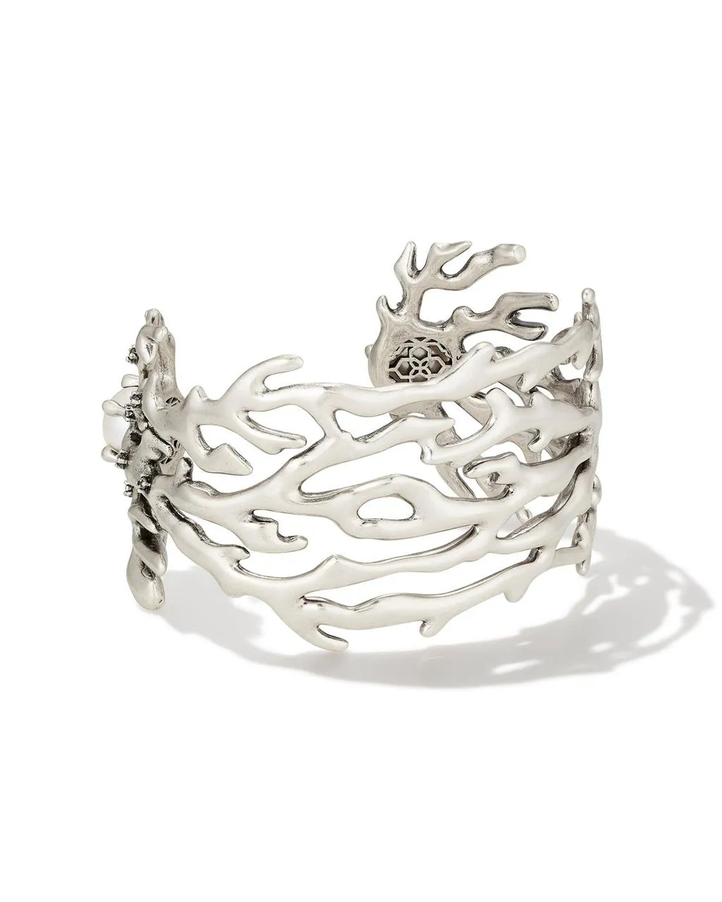 SHEA STATEMENT CUFF BRACELET VINTAGE SILVER WHITE PEARL S/M