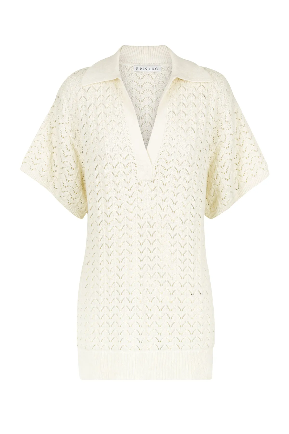 Shona Joy Mikala Polo Top in Coconut