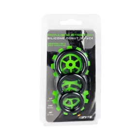 Si-95185 COCK RINGS - POWER STRETCH SILICONE DONUTS 3 PACK - BLACK