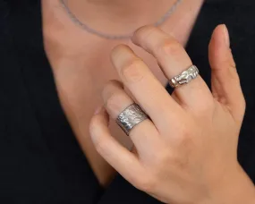 Silver Bubbles Textured Ring