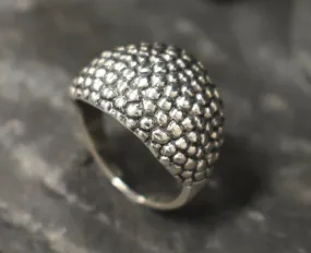 Silver Dome Ring - Silver Caviar Ring - Silver Statement Ring